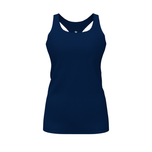 [FT0TRBNV-FYS-LOGO2] Decker Racerback Tank Top (Female Youth S, Navy, Logo 2)