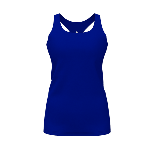 [CUS-DFW-RCBK-PER-RYL-FYS-LOGO2] Racerback Tank Top (Female Youth S, Royal, Logo 2)