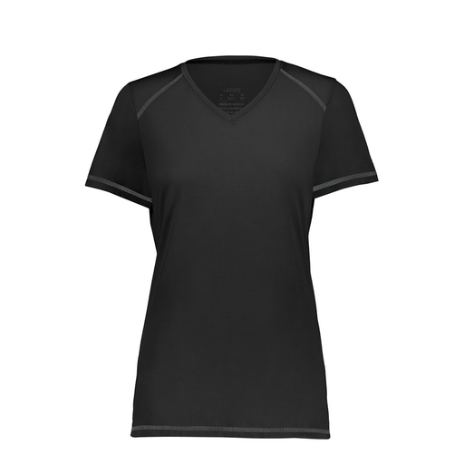 [6844.080.XS-LOGO2] Women's SoftTouch Short Sleeve (Female Adult XS, Black, Logo 2)