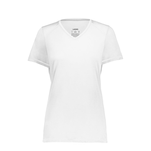 [6844.005.XS-LOGO1] Women's SoftTouch Short Sleeve (Female Adult XS, White, Logo 1)