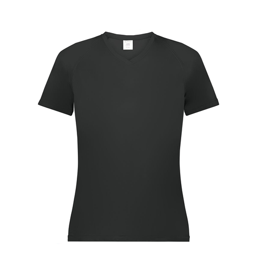 [2792.080.XS-LOGO3] Ladies Smooth Sport V-Neck T-Shirt (Female Adult XS, Black, Logo 3)