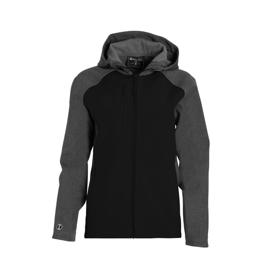 [229357.H05.XS-LOGO2] Soft Shell Full Zip Jacket - Womens (Female Adult XS, Black, Logo 2)