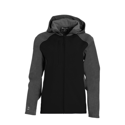 [229357.H05.XS-LOGO3] Soft Shell Full Zip Jacket - Womens (Female Adult XS, Black, Logo 3)