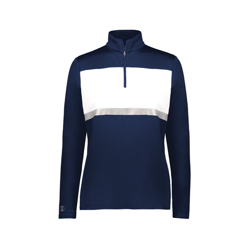 [222791.301.XS-LOGO3] Ladies Bold 1/4 Zip Pullover (Female Adult XS, Navy, Logo 3)