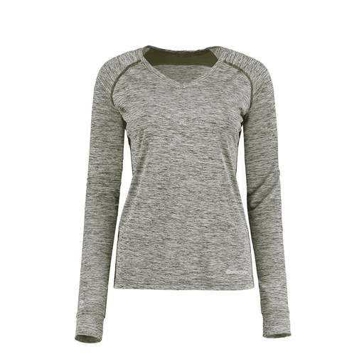 [222770.K94.XS-LOGO2] Ladies Electric Long Sleeve Shirt (Female Adult XS, Gray, Logo 2)