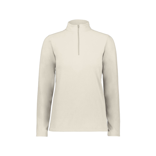 [6864.53T.XS-LOGO3] Ladies MicroFleece 1/4 Zip Pullover (Female Adult XS, White, Logo 3)