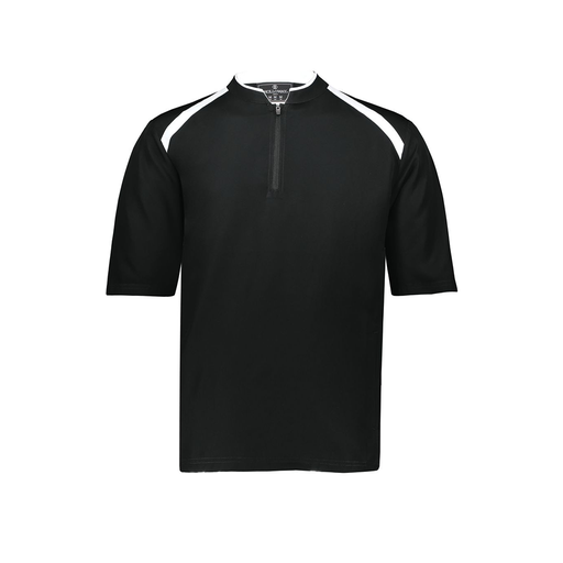 [229581-AS-BLK-LOGO2] Men's Dugout Short Sleeve Pullover (Adult S, Black, Logo 2)