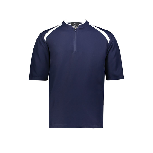 [229581-AS-NVY-LOGO3] Men's Dugout Short Sleeve Pullover (Adult S, Navy, Logo 3)