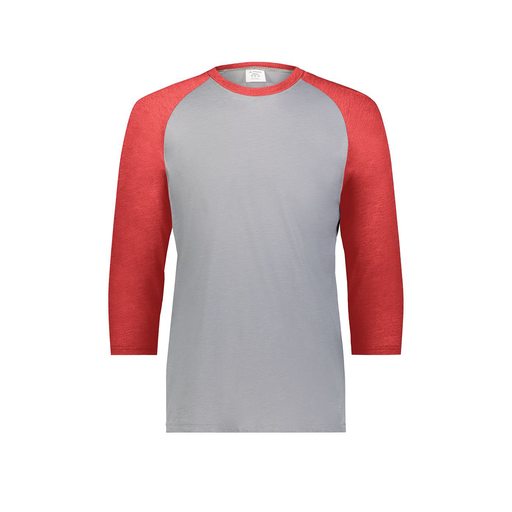 [6879.27V.S-LOGO3] Men's Vintage 3/4 Sleeve T-Shirt (Adult S, Red, Logo 3)