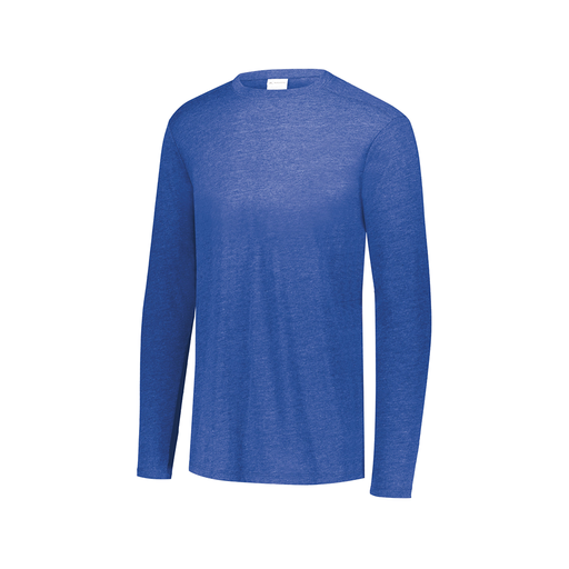 [3075.U55.XS-LOGO2] Decker Men's Tri-Blend T-Shirt - Long Sleeve (Adult XS, Royal, Logo 2)