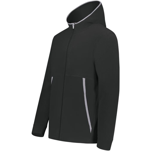 [6858.080.XS-LOGO2] Men's Chill Full Zip Fleece (Adult XS, Black, Logo 2)