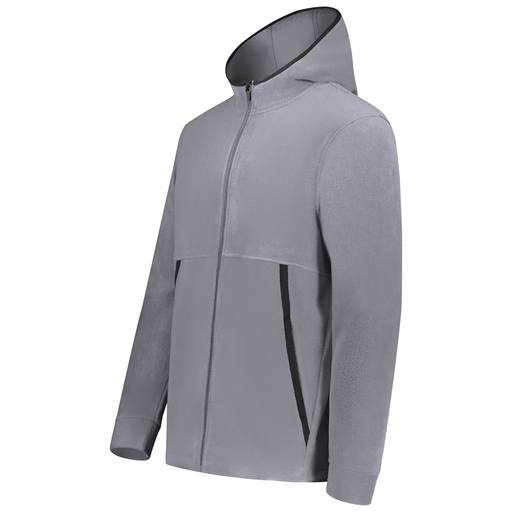 [6858.059.XS-LOGO2] Men's Chill Full Zip Fleece (Adult XS, Gray, Logo 2)