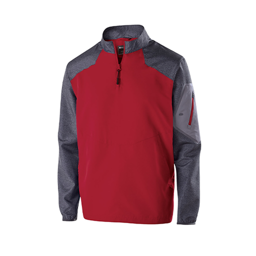 [229155.H01.XS-LOGO2] Men's Raider LS Pullover (Adult XS, Red, Logo 2)