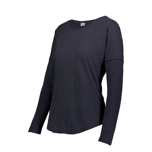 [3077.72N.S-LOGO1] Ladies LS Ultra-blend T-Shirt (Female Adult S, Navy, Logo 1)