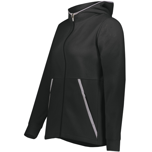 [6860.080.XS-LOGO2] Ladies Chill Full Zip Fleece (Female Adult XS, Black, Logo 2)